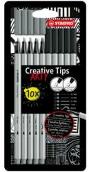 STABILO Tűfilc készlet Creative Tips ARTY fekete szürke 5 vastagság (TST8910120)