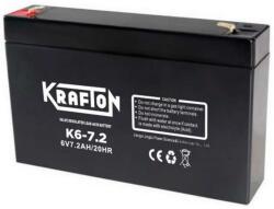KRAFTON K6-7.2 zselés szünetmentes akkumulátor, 6V 7.2Ah (K6-7.2)
