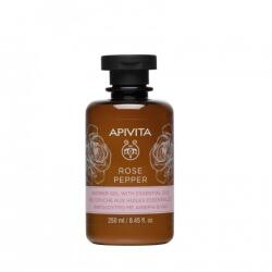 APIVITA Rose Pepper Élénkítő illóolajos tusfürdő rózsával és borssal, 250 ml
