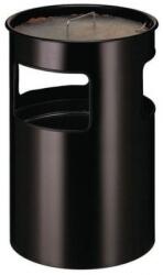 Manutan Cos de gunoi metalic de exterior Manutan Stream cu scrumiera, volum 50 l, negru M1503098