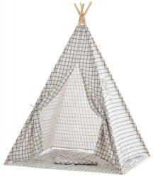 Esna Teepee játszósátor szürke kockás 150x120x120 cm 316477