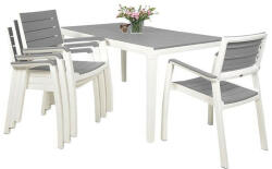Keter Harmony kerti bútor szett, asztal + 4 szék fehér/világos szürke (610084)