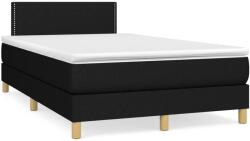 vidaXL fekete szövet rugós és LED-es ágy matraccal 120x190 cm (3270083) - vidaxl