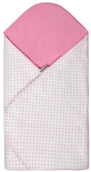 T-tomi - Înfăsurătoare rapidă, alb / buline roz mărunt (8594166544673) Lenjerii de pat bebelusi‎, patura bebelusi