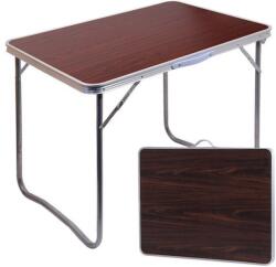 VG Összecsukható kemping asztal, hordozófüllel, 70 x 50 x 60 cm, barna (14468)