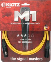 KLOTZ M1 cablu de microfon profesional XLR 3p mum/dad negru conectori Neutrik - 1m (M1FM5N0100)