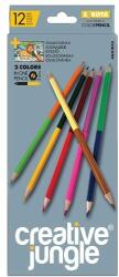 SaKOTA Színes ceruza CREATIVE JUNGLE grey kétvégű háromszögletű 24 szín/készlet (ABA1846A) - tonerpiac