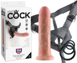 King Cock - dildo cu ham - 20 cm - culoare naturală (05316000000)