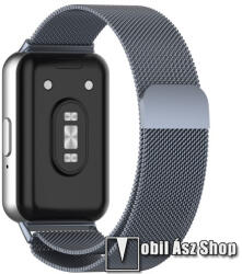  Okosóra milánói szíj - rozsdamentes acél, légáteresztő, mágneses csat - SZÜRKE - 223mm hosszú - SAMSUNG Galaxy Fit3 (SM-R390)
