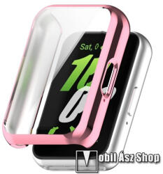 Samsung Galaxy Fit3 (SM-R390), Okosóra szilikon védőtok, előlapvédős, Galvanizált Rózsaszín