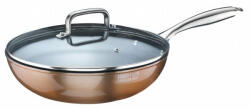 Pintinox Materic profi tapadásmentes wok serpenyő fedővel, sütőbe rakható, 28 cm - 144786