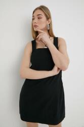 Abercrombie & Fitch vászon ruha fekete, mini, egyenes - fekete S - answear - 16 785 Ft