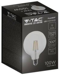 V-TAC Átlátszó LED izzó filament COG E27 G125 12.5W 6500K nagygömb - 217455 (217455)