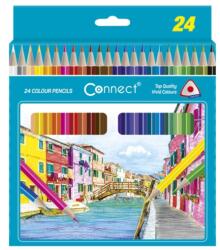 Connect Színes ceruza készlet, háromszögletű Connect 24 klf. szín (C-305590) - irodaitermekek