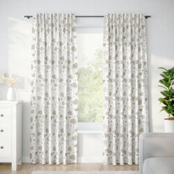 Goldea draperie decorativă loneta - inimi bej pe fond de culoare naturală 200x140 cm