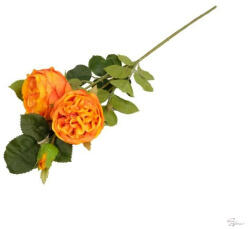 Selyemvirág angol rózsa ág 62cm narancs (DD67112)