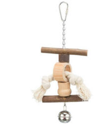 TRIXIE Toy for ornamental birds - játék (fa, kötéllel) díszmadarak részére (20cm)
