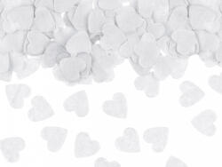 PartyDeco Inimi de confetti, 1, 6x1, 6 cm, alb, 15g (KONS27-008)