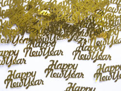 PartyDeco Confetti La Multi Ani, aurii, 4 x 2cm, 3g (KONS43)