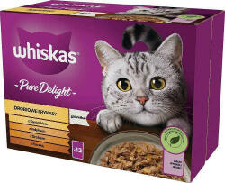 Whiskas Pure Delight Adult - Alutasakos (csirke, kacsa, baromfi, pulyka) aszpikban - macskák részére (12x85g)