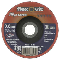 FlexOvit Mega Line vágókorong 125x0, 8mm Inox