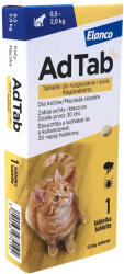 AdTab rágótabletta élősködők ellen macskák részére 12mg (0, 5-2kg)