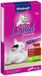 Vitakraft Cat Liquid Snack - szószos jutalomfalat marhával és inulinnal (6x15g) - pegazusallatpatika