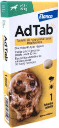 AdTab rágótabletta élősködők ellen kutyák részére 450mg (11-22kg)
