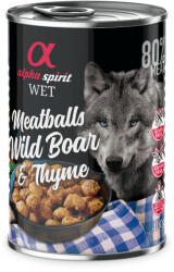 Alpha Spirit Meatballs - Vaddisznó & Kakukkfű konzerv kutyáknak 400g - pegazusallatpatika
