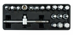 TOYA Olajleeresztő kulcs készlet 18 részes 5/16"-3/8", 8 mm, 10 mm, 7-14 mm, 10 mm, 8-17 mm 3/8" C (YT-0599)