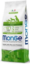 Monge Adult Monoprotein All Breeds nyúl-rizs-burgonya száraztáp kutyának 15kg