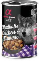 Alpha Spirit Meatballs - Csirke & Kurkuma konzerv kutyáknak 400g - pegazusallatpatika