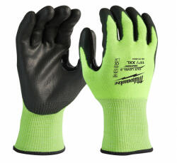 Milwaukee Munkavédelmi kesztyű vágásbiztos nitrilbevonattal HI-VIS 4/C - XXL/11 (12 pár) (4932479023-XXL)