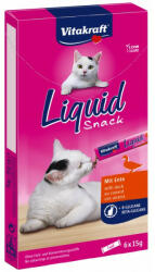 Vitakraft Cat Liquid Snack - szószos jutalomfalat kacsával és béta glükánnal (6x15g) - pegazusallatpatika