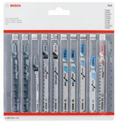 Bosch Dekopírfűrészlap készlet 10 részes T befogás (fa, fém, pvc) (2607011171) - szucsivill
