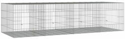 Vidaxl 4 paneles horganyzott vas nyúlketrec 217x79x54 cm 171570