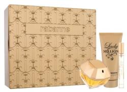 Paco Rabanne Lady Million set cadou Apă de parfum 80 ml + loțiune de corp 100 ml + apă de parfum 10 ml + cutie de metal pentru femei