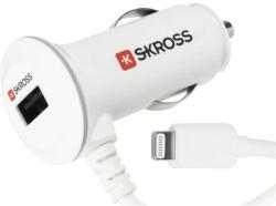 SKROSS USB Mașină încărcător + fix lightning cablu 3.4A alb (SKR-CARUSBLIGHTNING)