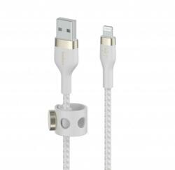 Belkin Cablu de date Belkin BOOST CHARGE PRO Flex, USB-A la Lightning, Impletit, Silicon, 1m (Alb) (CAA010bt1MWH)