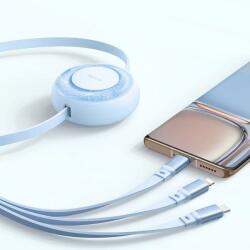 Mcdodo Cablu de date Mcdodo 3 in 1 USB -Lightning, MicroUSB si Type-C Super Fast Charging, 66W, 1.2m, Albastru (CA-3732)