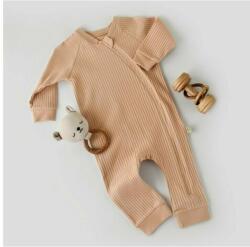 BabyCosy Salopeta cu fermoar cu maneca lunga si pantaloni lungi din 95%bumbac organic si 5% elastan - Blush BabyCosy (Marime: 9-12 luni) (BC-CSYR4602-9)