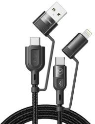 Mcdodo Cablu de date Mcdodo 4 in 1 USB-A/Type-C - Lightning/Type-C, PD Fast Charging, 60W, 1.2m, Negru (CA-8070)