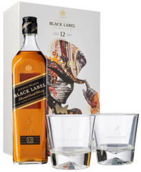 Johnnie Walker Black Label Whisky + 2 db Pohár (40% 0, 7L)