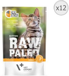 VetExpert Nedves macskaeledel Raw Paleo, Junior, Pulyka, 12 x 100 g