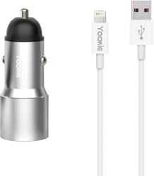 YOOKIE Зарядно за кола Yookie PC4, Quick Charge 3.0, 2xUSB, With Lightning Cable, Different colors - 40144 (DE-40144)