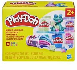 Hasbro Play-Doh: Csillogó gyurmakészlet - 6 db-os