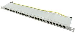 LogiLink Cat. 6A Patch Panel 24-Port STP, grey, half unit height (NP0062)