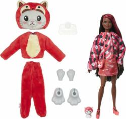 Mattel Barbie Cutie Reveal în costum - un pisoi într-un costum de panda roșu (25HRK23)
