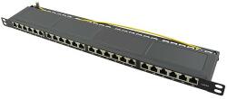 LogiLink Cat. 6A Patch Panel 24-Port STP, black, half unit height (NP0063)