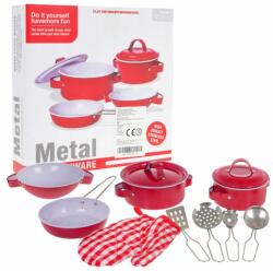 Inlea4Fun Accesorii pentru bucătărie din metal - 9 elemente - Inlea4Fun METAL KITCHENWARE - roșu (RA-ZDZ.620-B5.CR)